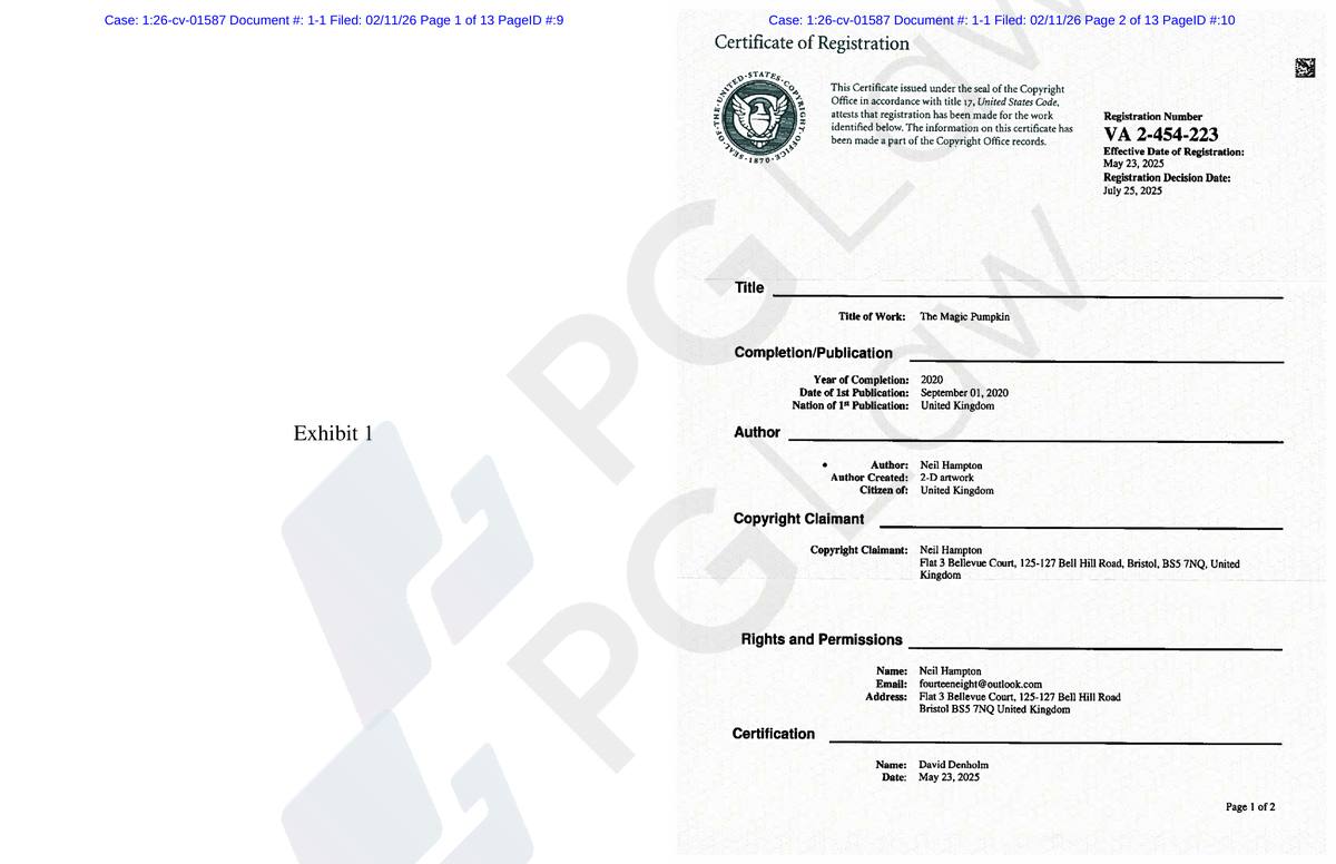 Neil Hampton Works registered